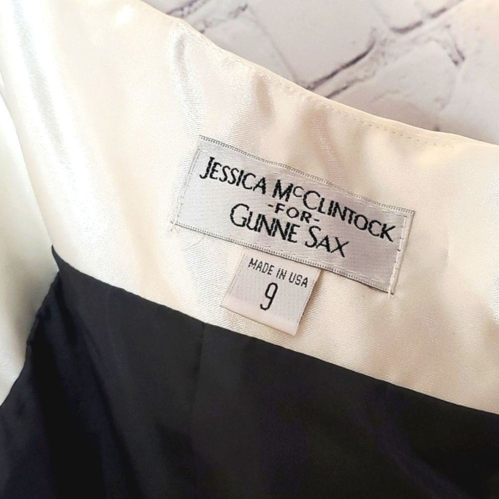 🆕️NWT Y2K Jessica McClintock Gunne Sax Strapless Sequins Black Prom Dress Gown - Picture 13 of 16